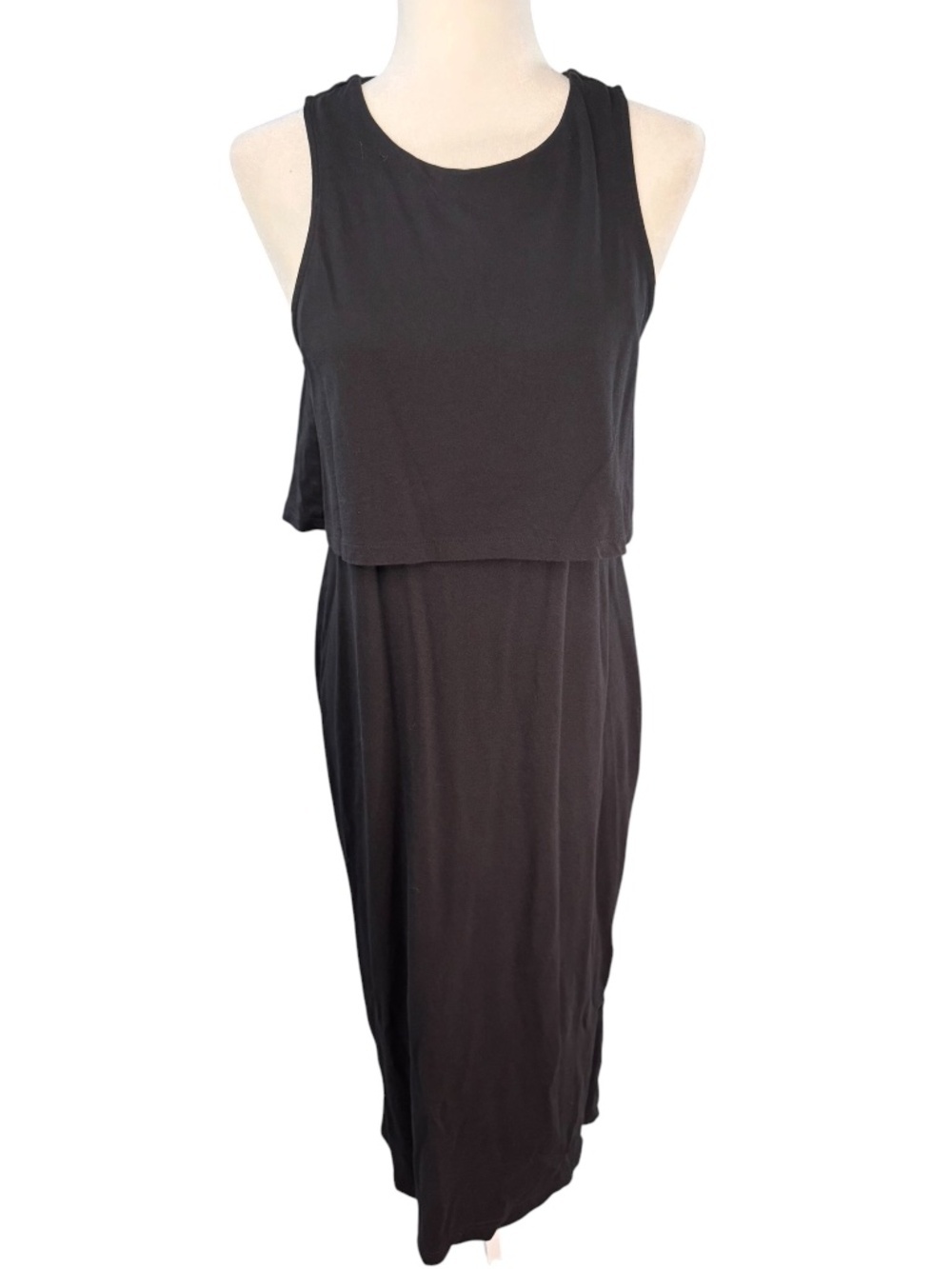 H&M Mama Black Sleeveless Maxi Maternity Dress Size Small